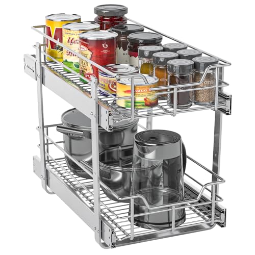 Pull Out Cabinet Organizer (2-Tiers 11¼''W×22”D)