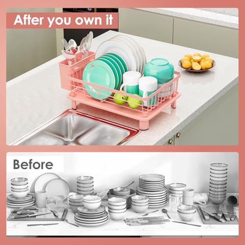 Dish Drying Rack (Pink)