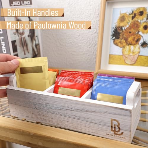 Wooden Tea Bag Organizer (White)
