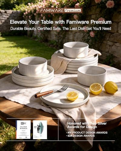 Stoneware Dinnerware Sets for 4 (Matte White)