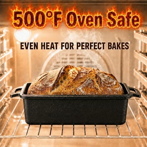 9×5 Inch Cast Iron Loaf Pan with Lid