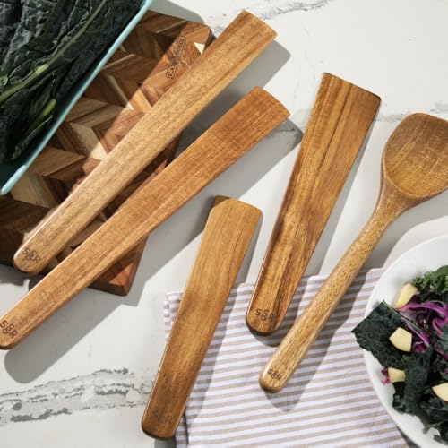 5 Piece Acacia Wood Utensil Set