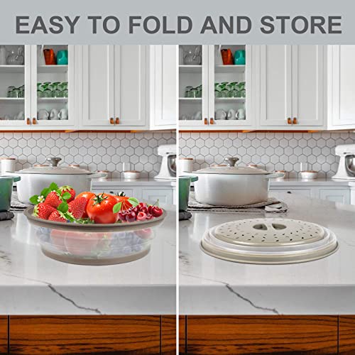 2 in 1 Aidacom Microwave Splatter Cover for Food & Silicone Microwave Mat (Gray)