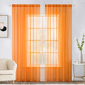 Orange Fall Sheer Curtains 54 X 90 Inches (Orange / 54"W x 90"L (Pack of 2))