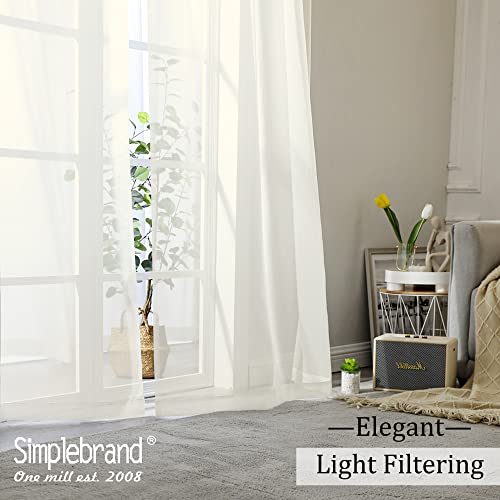 Ivory Sheer Curtains 120 Inches Long (Ivory / 42"W x 120"L (Pack of 2))