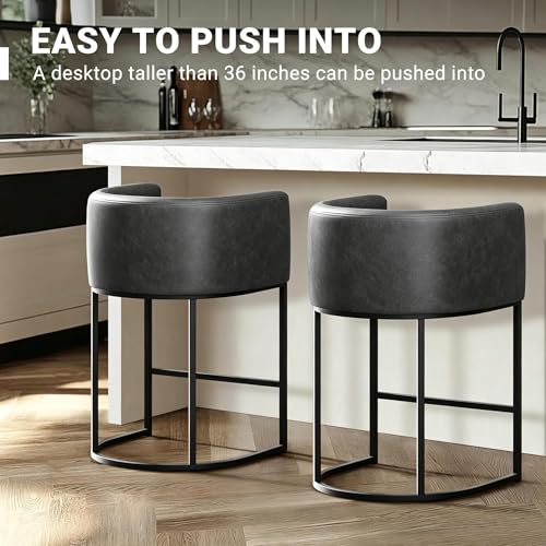 26" H Counter Height Bar Stools Set of 2 (Black / Set of 2)