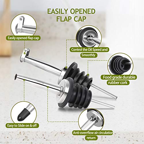 2 PACK] 17 oz Glass Olive Oil Dispenser Bottle Set (2 Pack)