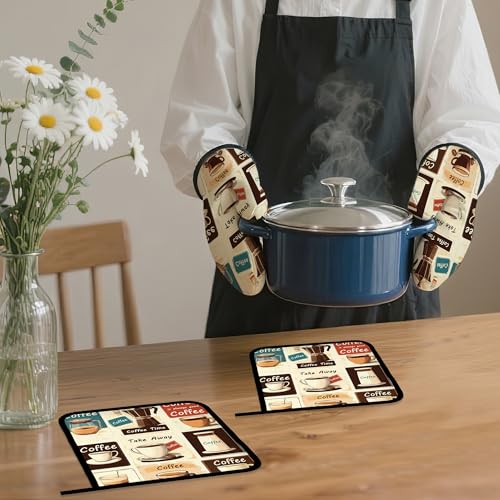 Vintage Coffee Oven Mitts and Pot Holders (Vintage Coffee)