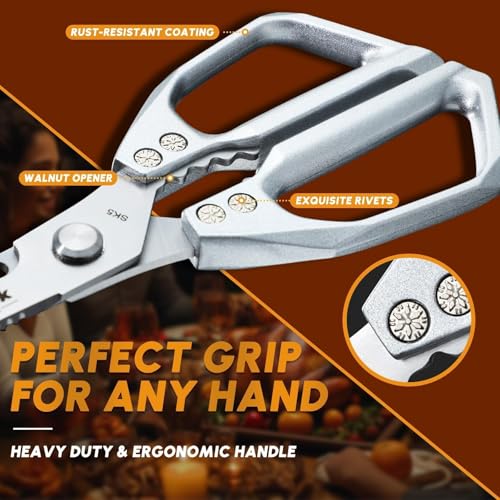 Kitchen Scissors for Food (Silver)