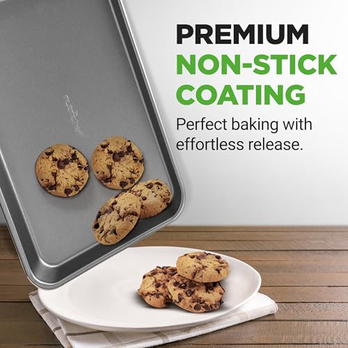 2 Piece Large & Medium Cookie Sheets for Baking (Gray / 2-Piece Set)
