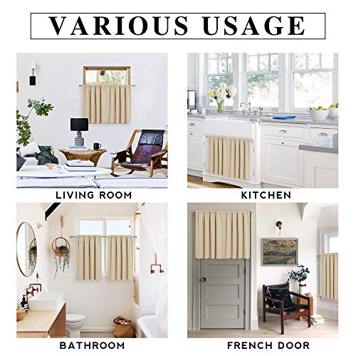 Short Curtains for Bedroom (Biscotti Beige / 34"W x 48"L (Pack of 2))