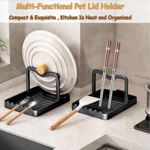 Spoon Rest with Lid Holder (Black)