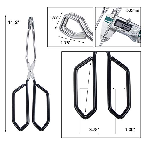 Scissor Tongs Heavy Duty Cooking Tongs with Soft Handles (black 11")