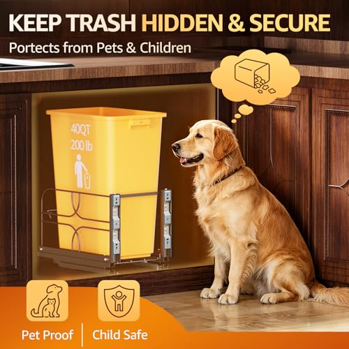 Pull Out Trash Can Under Cabinet (Black / Single)