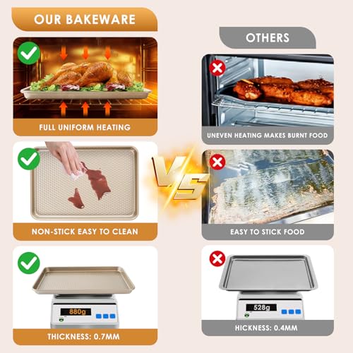 Baking Sheet Pan Set of 3 (Textured Champagne Gold)