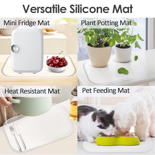 Silicone Coffee Maker Mat with Lip for Countertops 17.4''x10.6''Translucent (Translucent / 17.4'' x 10.6'')
