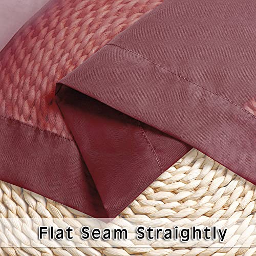 2 Panels Window Burgundy Sheer Curtains 42" x 45" Inches for Small Windows (Burgundy / 42"W x 45"L (Pack of 2))