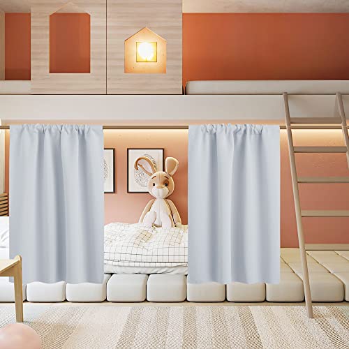Basement Bathroom Kitchen Cafe Privacy Window Curtains 30 inches (Greyish White / 34"W x 30"L (Pack of 2))