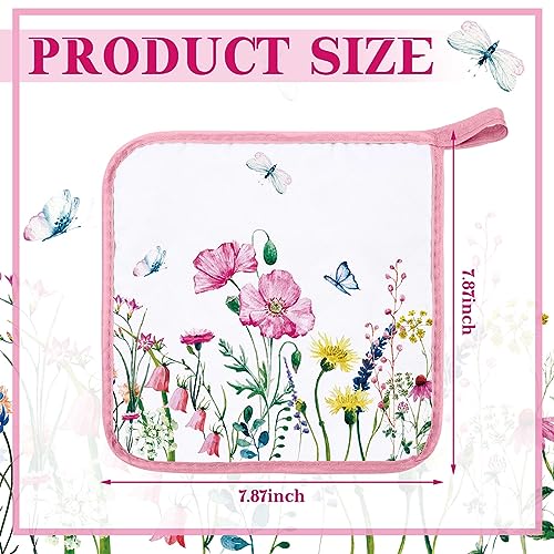 12 Pcs Pot Holders with Pocket (Watercolor / Floral)