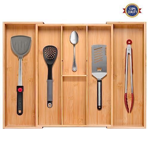 Bamboo Silverware Organizer (Two-sided pull)