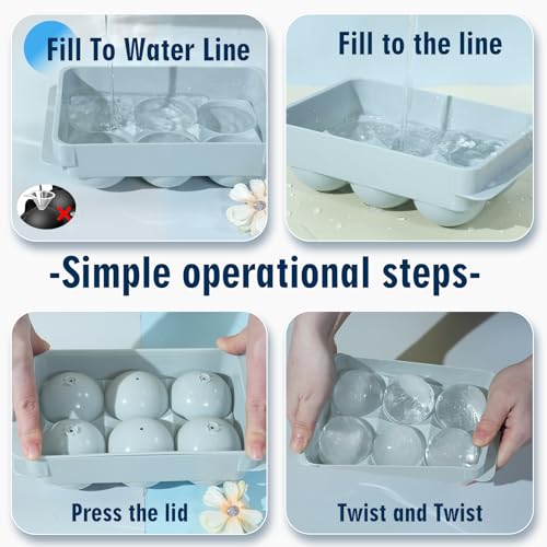 Large Ice Ball Maker Mold (Blue / 1.9In*6 Balls)