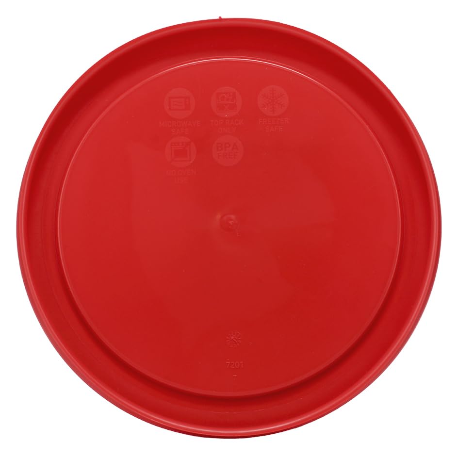 7201-PC (4-Cup) Poppy Red Food Storage Lids (3-Pack) - Made in USA (Poppy Red)
