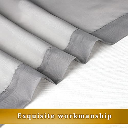 Charcoal Grey Sheer Curtains 36 inches Long 2 Panels Set (40"W x 36"L (Pack of 2) / Charcoal Grey)