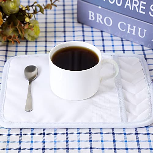 Pot Holders and Oven Mitts 7" X 9" Heat Resistant Pocket Pot Holder Set Feature of Non Slip Kitchen Hot Pad Oven Mitts (White)