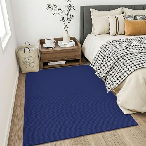 Washable 4x5 Entry Woven Area Rug (Deep Navy Blue / 4' x 5' (Rectangular))