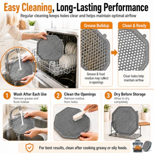 2 PCS Silicone Splatter Shields for Ninja Crispi Pro AS101CY (Gray)