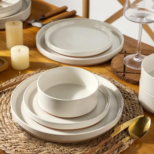 Stoneware Dinnerware Sets for 4 (Service for 4 / Modern-Beige)