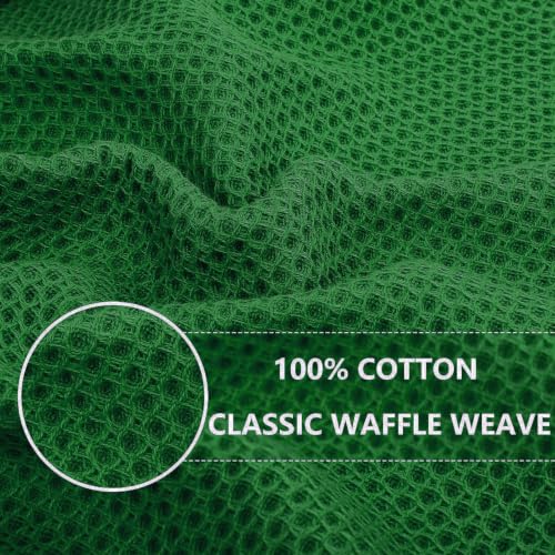 100% Cotton Waffle Weave Kitchen Dish Cloths 6 (Forest / 12 X 12 - 6 Pack)