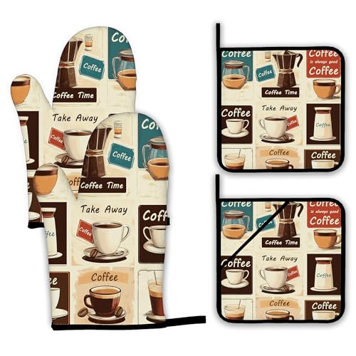 Vintage Coffee Oven Mitts and Pot Holders (Vintage Coffee)