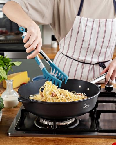 Silicone Spaghetti Spoon & Pasta Tong (Blue)
