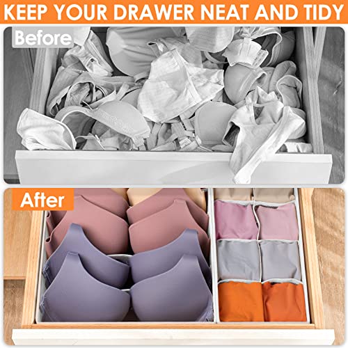 12 Pack Drawer Organizers for Clothing (12 Pack / White)