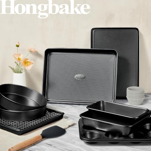 22 Piece Baking Pans Set Nonstick (Dark Gray / Luxury Nine-piece Set)