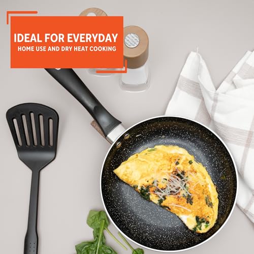 8 Inch Bistro Cera Aluminum Speckled Black Ceramic Fry Pan (Ceramic / 8 Inch)