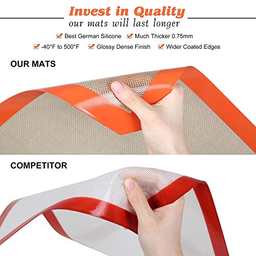 Best German Silicone Baking Mat (Half Sheet Baking Mat (Set of 2) / 11.625 x 16.5 inches (LxW) *2)
