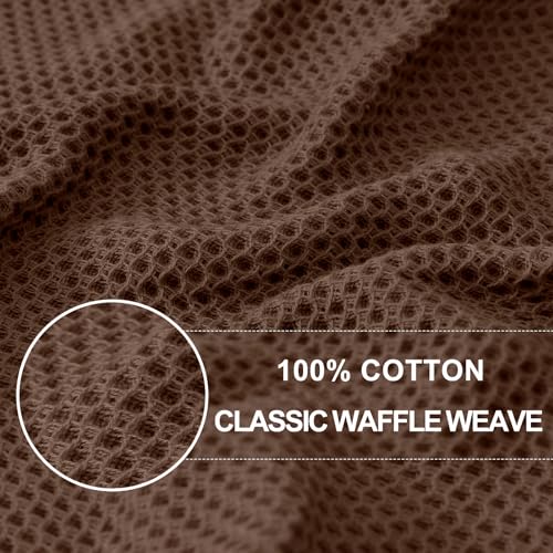 100% Cotton Waffle Weave Kitchen Dish Cloths 8 (Coffee / 12 X 12 - 8 Pack)