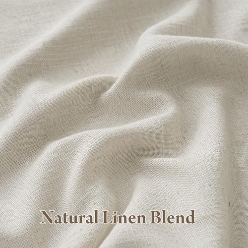 100% Blackout Pinch Pleated Linen Curtains for Bedroom Living Room (Pinch Pleated - Beige / 40"W x 108"L (Pack of 2))