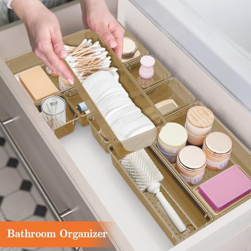 25 PCS Plastic Drawer Organizer (Champagne)