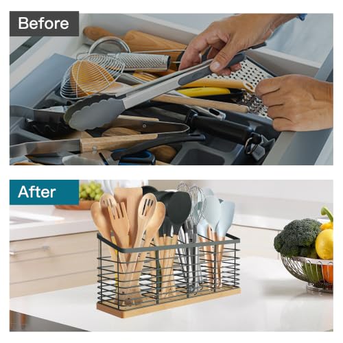 Extra Large Kitchen Utensil Holder (Grey)