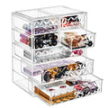 7 Drawer Makeup Organizer with Small & Wide Drawers (Diamond / 3 Large, 4 Small Drawers)