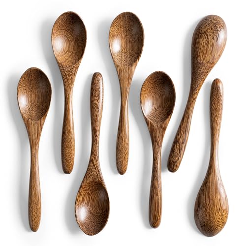 Small Wooden Spoons for Eating (Padauk Black-Brown)