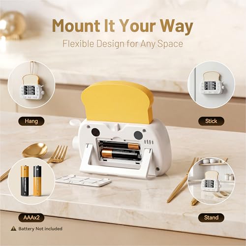 Digital Kitchen Timer for Cooking Magnetic Countdown Timers White (White)