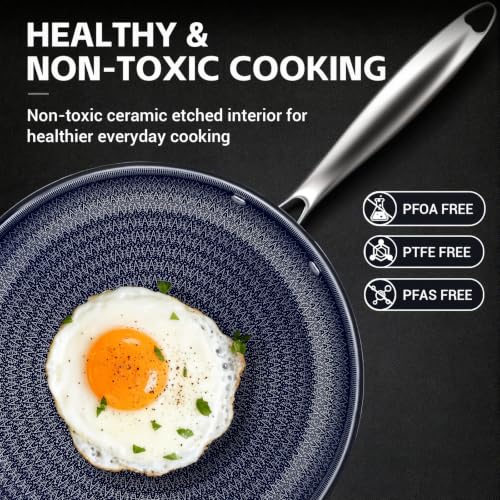 3 Pcs Non Stick Frying Pans Set (Blue Set)