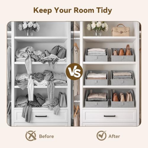 Trapezoid Closet Storage Bins (Ash Gray / 11½"L x 11½"W x 7¾"H)
