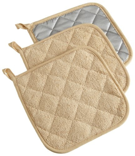 Basic Terry Collection Quilted 100% Cotton (Potholder (3 Piece) / Pebble)