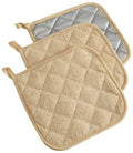 Basic Terry Collection Quilted 100% Cotton (Potholder (3 Piece) / Pebble)