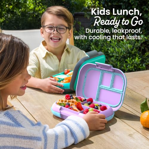 Chill Kids 4 Compartment Bento Box Leakproof Lunch Box (Confetti Edition - Vivid Orchid)